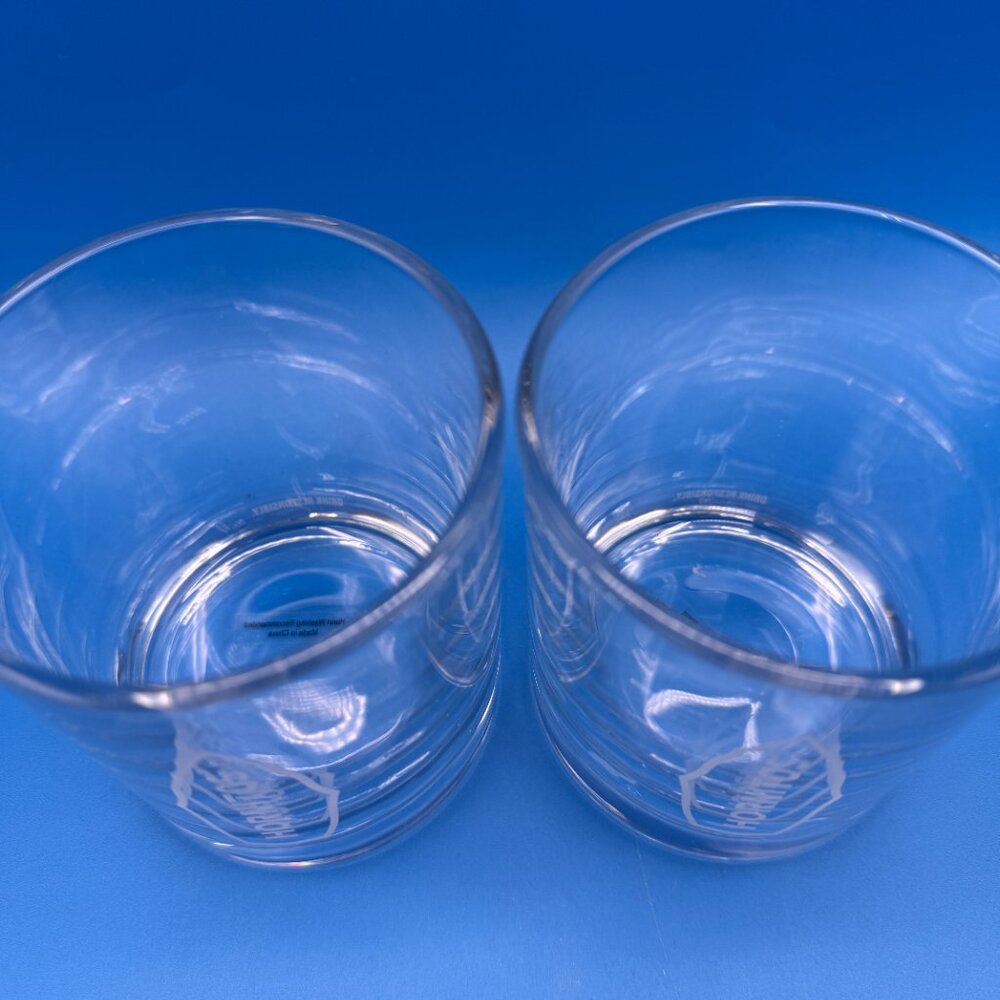 Vintage Hornitos Tequila Etched Glass Tumblers Set of 2 Rocks Glasses 8oz